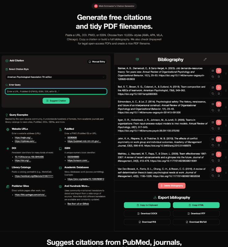 Citation Generator screenshot