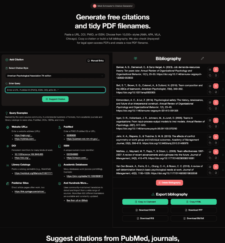 Citation Generator screenshot